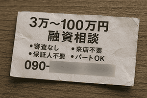 福岡県内の闇金のチラシ